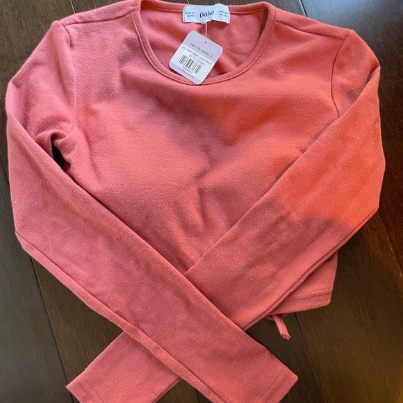 NWT paiya long sleeve crop top open back size M - Picture 2 of 6